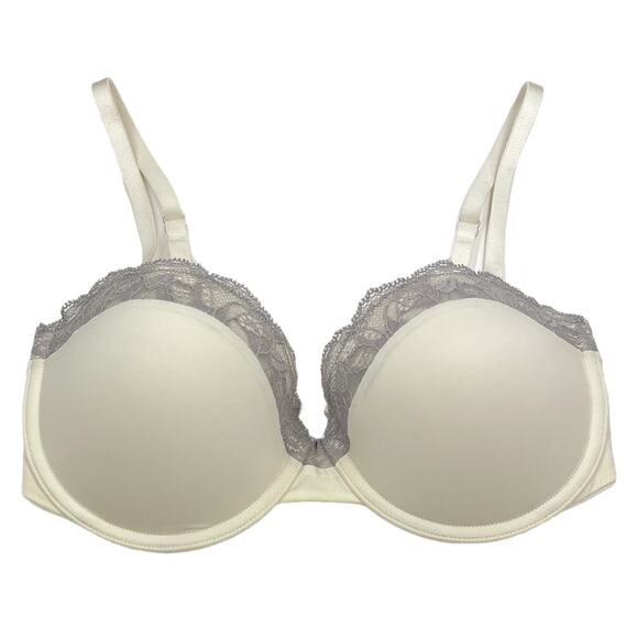 Calvin Klein Perfectly Fit Multiway Bra Sz 32D Ivory Lace Pushup Strapless - Picture 5 of 8